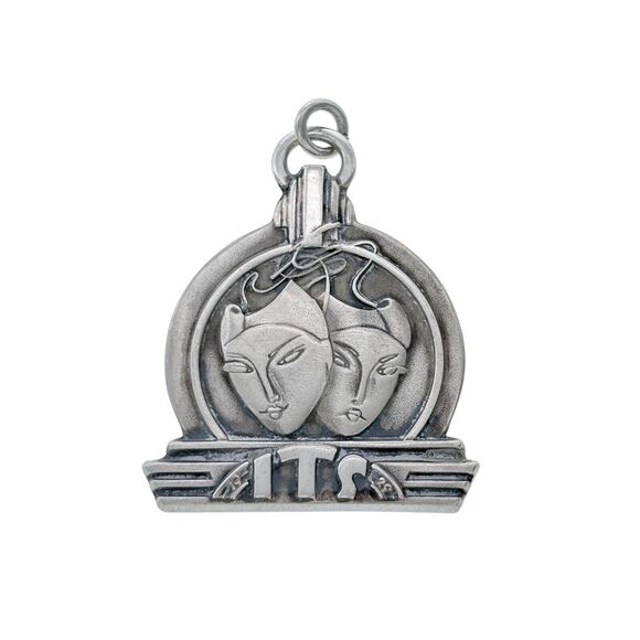 Vintage Jewelry - Sterling Silver 925 International Theatre Society Comedy Tragedy Mask Pendant